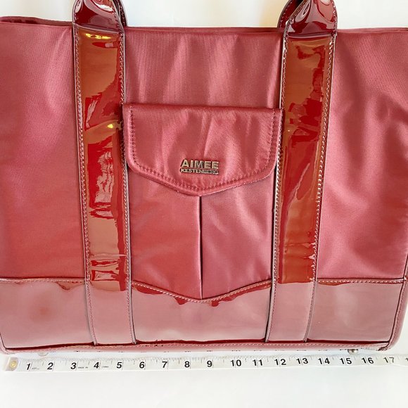 AIMEE Kestenberg Tote Bag Red Burgundy Nylon - Picture 10 of 12